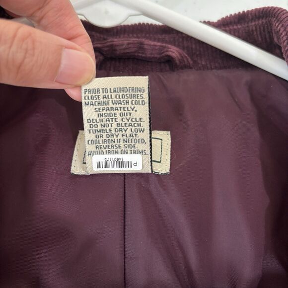 LL Bean Corduroy Jacket Women 14 Purple Burgundy Blazer VTG Chore Barn Academia - Picture 6 of 9